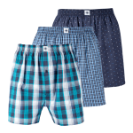 Men&apos S 3PACK Plaid And Dot Navy teal Boxers