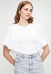 Combo Ruffle Sleeve Tee - White