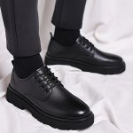 Men's Solid Color Classic Low Top Skateboard Shoes Comfy Non Slip Lace Up Rubber Sole Durable Business Style Shoes Men's Footwea