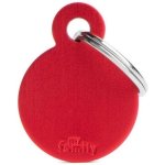 Myfamily Small Round Pet Id Tag - Aluminium Red Waggs Online Pet Shop