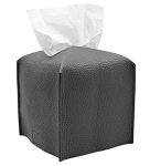 Livelab Tissue Box Cover Square Decorative Pu Leather Tissue Box Holder Modern Tissue Case Facial Paper Organizer Dispenser For
