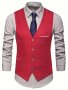 V Neck Smart Suit Vest Men's Casual Retro Style Solid Color Single Breasted Waistcoat For Dinner Suit Match