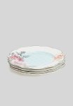 Wavy Rose Dinner Plate Set Of 4 - White