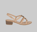 Block Heeled Sandal - 8 Nude