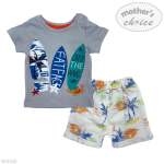 Boys Catch The Waves Piece Set In Grey - Grey 18 Months