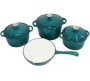 Turquoise Non-stick Coated Cast Iron Cookware Set 7 - Piece