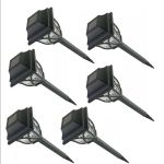 Outdoor Waterproof Plastic Solar Garden Pathway Lights - Pack Of 6