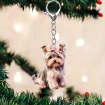 Acrylic Yorkshire Terrier Dog Keychain Fashionable Cute 2D Yorkie Keyring Charm Featherless Electricity-free Durable Key Chain A