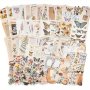200-Piece Vintage Scrapbook Sticker Pack Botanical Plant Theme Glass Surface Recommended Assorted Irregular Shapes Single-Use Floral Patterns Self-Adhesive Paper Stickers With Glossy Finish And