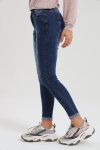 Ladies Blue High Rise Ripped Stretch Skinny Jeans