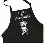 Apronmen - King Of The Grill Apron - Funny Bbq Apron For Dads - 1 Size Fits All Chef Quality Cotton 4 Utility Pockets