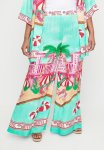 Plus Elasticated Wide Hem Long Pants - Motelprint