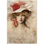 Deco Print Paper Collage Lady 2