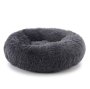 Pet Calming Bed For Dogs Cats Fluffy Round Doughnut Cuddler - Dark Grey - XL