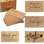 50 Pieces bag Kraft Paper Thank You Gift Card Greeting Card Gift Classical Style Blank Decoration Card