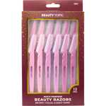 Beauty Topic Multi-purpose Beauty Razors For Brows Facial & Body Hairs Pink 12 PACK
