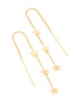 Goldair Gold Plated Triple Star Thread Through Earrings