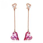 Herjewellery Gracie Heart Drop Earrings With Swarovski Crystal