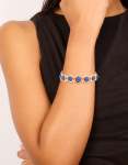 Goldair Gold Blue Organic Shape Stretch Bracelet