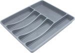 Grey Cutlery Tray 6 Compartment 40.5X33.5X5CM With Non-slip Rubber Feet Tray