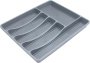 Grey Cutlery Tray 6 Compartment 40.5X33.5X5CM With Non-slip Rubber Feet Tray