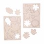 Wooden Press-out Leaves & Flowers: 30 Pieces