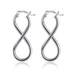 Sterling Silver Infinity Hoop Earrings Silver