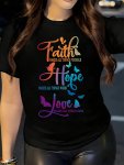 Butterfly & Letter Print With Pocket Dress Casual Crew Neck Short Sleeve Dress For Spring & Summer Women's Clothing