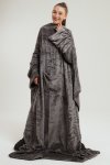 Wearable Fleece Huggle Throw Blanket With Sleeves