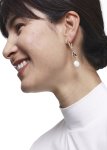 Freshwater Pearl Twisted Hoop Drop Earrings