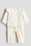 2-PIECE Velour Set - Light Beige berries