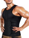 Junlan Men Sauna Vest Waist Trainer Double Hook And Loop Fastener Body Shaper For Belly Fat Slimming Workout Tank Top