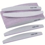 10PCS Professional Nail File And Buffer Set 100 180 Grit Double Sided Emery Boards For Natural Acrylic Gel Nails - Manicure Tool