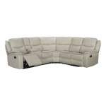 Smte L Shape Leather Recliner Set 9824CR White With Keychain