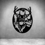 Deer In Circle - Grey L 400 X H 400MM