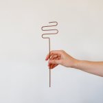 Plant Support - Squiggle - Copper 30CM X 8CM