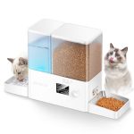 Rojeco Automatic Cat Feeder And Water Dispenser 36CUPS 8.5L 2-IN-1 Stainless Steel Bowls Large Capacity Cat Food Dispenser And G
