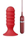 6 Inch Thriller Ass Red Ribbed Butt Plug