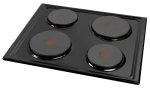 Defy DHD332 600MM Black 4 Solid Plate Slimline Hob - Ncp