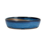 Japanese Ruri Glazed Oval Containers - Large 215 L X 155 W X 52MM H