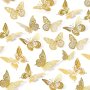 12pcs Golden Hollow Butterfly Cake Toppers - 3 Different Sizes For Birthday Wedding And Theme Parties - Easy To Use And Eye-Catching Decorations