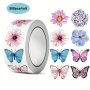 500PCS 1-INCH Butterfly & Floral Stickers - Perfect For Water Bottles Notebooks & Gift Wrapping