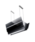 Falco 90CM Island V-shape Black Glass Extractor Fan
