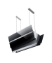 Falco 90CM Island V-shape Black Glass Extractor Fan