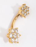 Goldair Gold Plated Titanium Flower Belly Bar