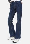 Flared High Jeans - Dark Denim Blue