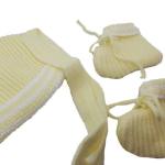 Yellow Newborn Baby Bonnet & Bootie Set