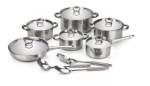Smte Sastro Set Of 15 Pieces Heavy Bottom Stainless Steel Cookware With Keychain
