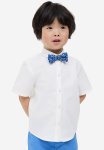 Shirt And Bow Tie - White Floral