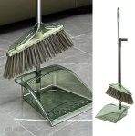 Casey Long Handle Standing Dustpan And Broom Set Green